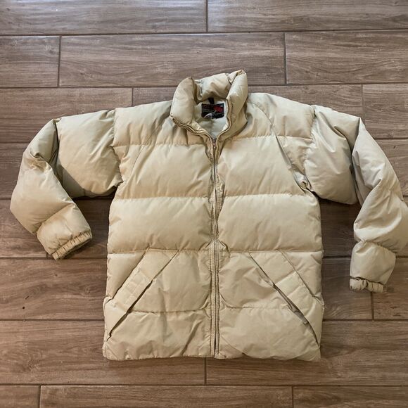 Vintage 10X Prime Northern Goose Down Sportsmen Cream Hiking Jacket Size Small - Picture 1 of 12